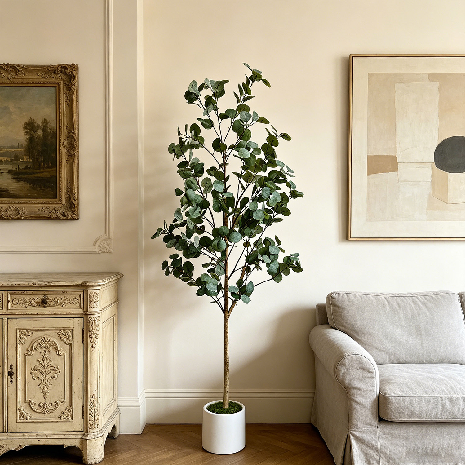 Ficus Lyrata Tree - شجرة أوكالبتوس اصطناعية بطول 120-155 سم/5.1